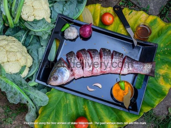 Bengal/Desi Rohu Live – Whole, Bengali Cut & Cleaned {With Head & Tail} (1.5 kg)